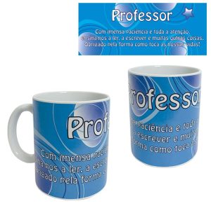 Caneca Porcelana Azul Professor 325Ml