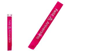 Faixa Rosa Feliz Aniversário 80(160)x9.5Cm Cetim