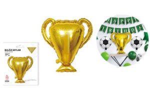 Balão Foil Taça Dourada Champion 1 65Cm