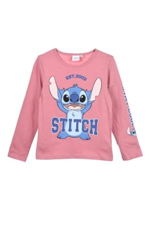 T-Shirt de Menina Manga Comprida Rosa Seco Stitch Cool