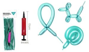 Blister 20 Balões Modelar 80Cm + Bomba 17Cm - Verde Metálico