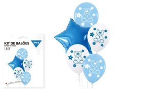 Blister 5 Balões Latéx-Foil Ursinho 30-45Cm