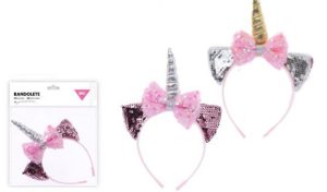 Bandolete Rosa Unicórnio Dourado-Prateado