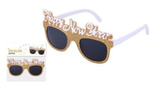 Óculos de Ano Novo Happy New Year Dourados