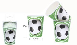 Conj. 6 Copos Papel Futebol 250Ml