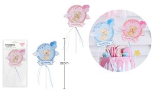 Topper Bolo Ursinho Feliz Aniversário 22Cm