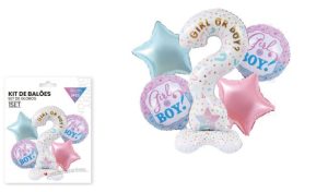 Kit 5 Balões Foil 1 Ponto Interrogação Girl Or Boy 110Cm