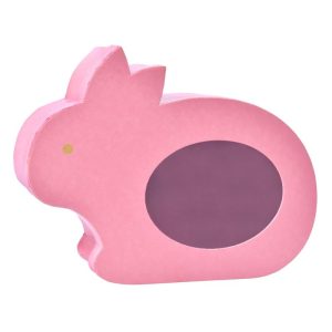 Caixa Presente Coelho Páscoa Rosa Velho 29.5x22.8x8Cm