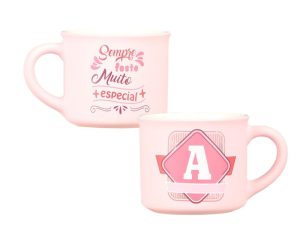 Chávena Café Veludo Letras Rosa - A
