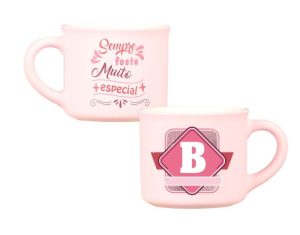 Chávena Café Veludo Letras Rosa - B