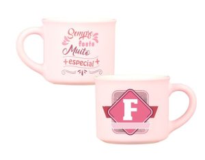 Chávena Café Veludo Letras Rosa - F