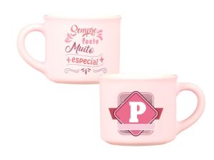 Chávena Café Veludo Letras Rosa - P