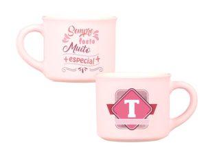 Chávena Café Veludo Letras Rosa - T