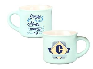 Chávena Café Veludo Letras Azul - C