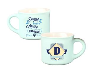Chávena Café Veludo Letras Azul - D