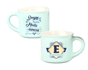 Chávena Café Veludo Letras Azul - E