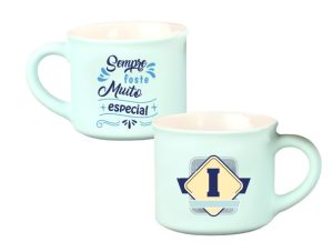 Chávena Café Veludo Letras Azul - I