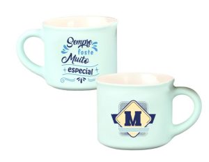 Chávena Café Veludo Letras Azul - M