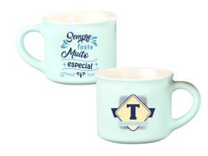 Chávena Café Veludo Letras Azul - T