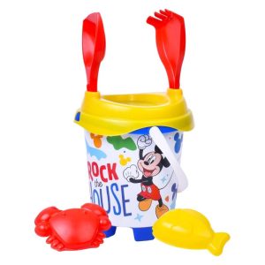 Balde de Praia Mickey com Acessórios 17x17x32Cm