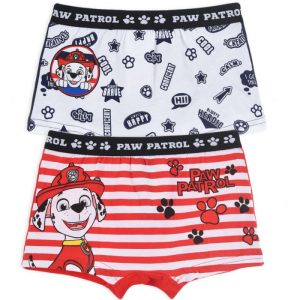 Blister 2 Boxers Patrulha Pata Marshall Branco-Vermelho