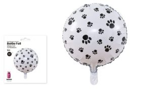 Balão Foil Redondo Branco Patas Cão 45Cm