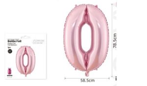 Balão Foil Números Rosa Bebe ~ 80cm (32pol)