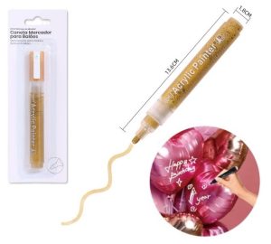 Blister Marcador Caneta Metálica para Balões 13.6cm