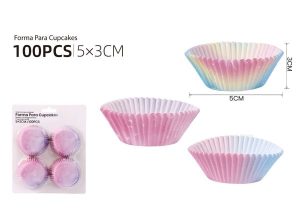Blister 100 Formas para Cupcakes Gradiente Pastel 3Cm (5Cm Fundo)