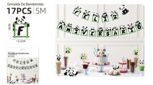 Grinalda Feliz Aniversário Panda 5mt (17un)