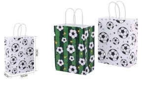 Saco Papel Presente 21x15x8Cm Bolas Futebol