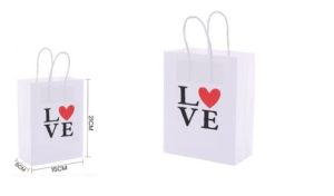 Saco Papel Presente Branco LOVE