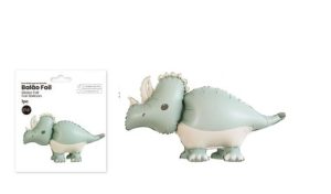Balão Foil Dinossauro Verde Triceratops 41x69cm