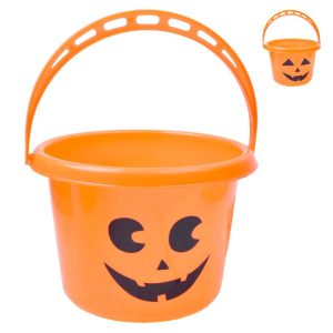 Balde Laranja Halloween 19x13.5x13.5Cm