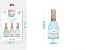 Blister 1 Balão Foil Garrafa Champanhe Celebration 86.5cm