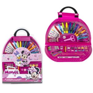 Mala 50 Peças Colorir Minnie e Margarida Disney 41x58Cm