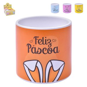 Vaso Cerâmica Páscoa 12x12x11Cm