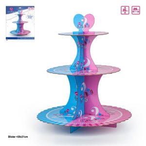 Suporte 3 Camadas Cupcakes Girl Or Boy 35x29Cm