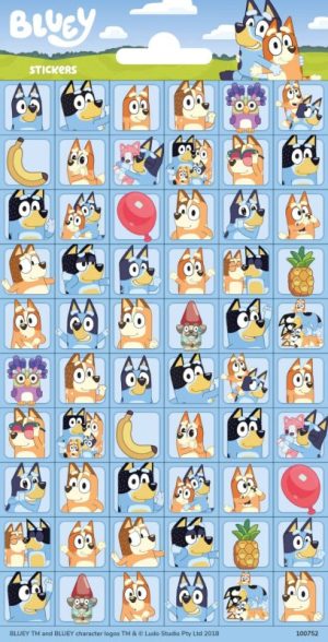 Blister 60 Etiquetas Bluey 10x20cm