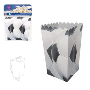 Blister 3 Caixas de Pipocas Bolas de Futebol 8.5x15x6.5cm