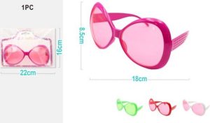 Óculos Gigantes Festa Branco-Verde-Fúcsia 18x8.5Cm