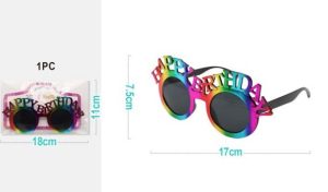 Óculos Multicolor Happy Birthday 17x7.5Cm