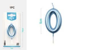 Vela de Aniversário 6Cm Azul Metálico