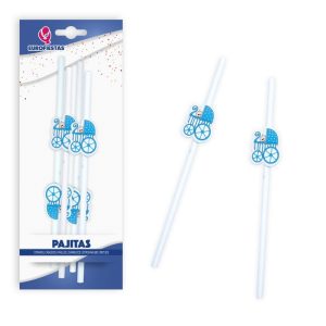 Blister 4 Palhinhas Papel Carrinho Bebé