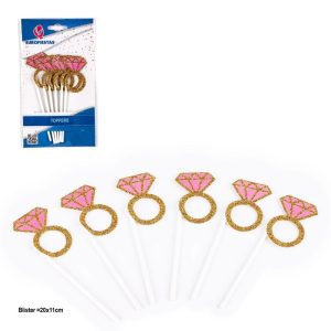Blister 6 Toppers Anel Diamante
