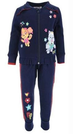 Fato de Treino de Menina Patrulha Pata Skye e Everest Blue Girly Glitter