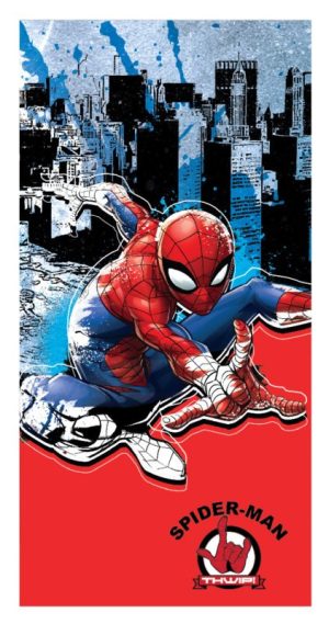 Toalha Praia-Banho Spiderman Jump 70x137Cm (Secagem Rápida) 100% Poliester