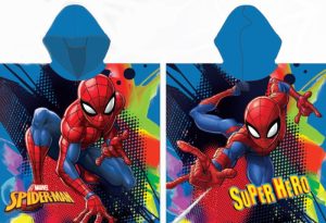 Poncho Spiderman Blue Strand 55x110Cm (Secagem Rápida) 100% Poliester