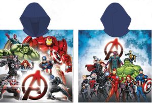 Poncho Avengers Heroes 55x110Cm (Secagem rápida) 100% Poliester