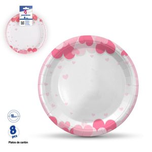 Blister Pratos Papel Brancos Corações